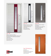 Type 1106 ModernLine – ModernLine Dual Color Aluminium Clad Entrance Door, Sandblasted Float Glass, Anti-Warp Steel Reinforced, Designer Stainless Steel Base, Top German Craftsmanship